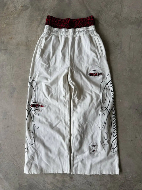 SIGNATURE LEOPARD SWEATS | WHITE