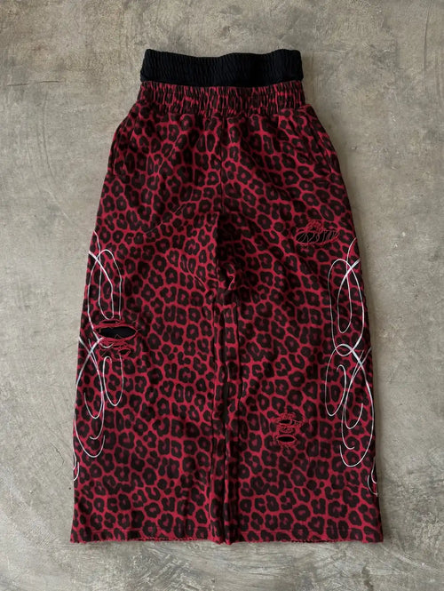 SIGNATURE LEOPARD SWEATS | RED